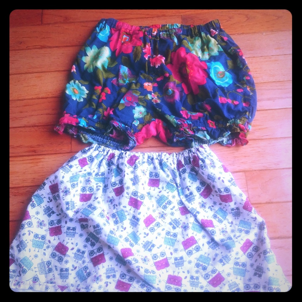 Owl Handmade shirt with flower bottom